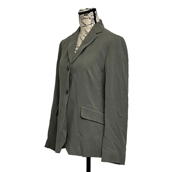 Banana Republic 100% Silk Olive Green Blazer Jacket Women’s Size [6] - Picture 3 of 10